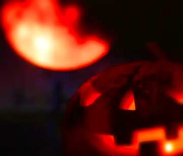 FX №39505 A jack-o-lantern in front of a red moon