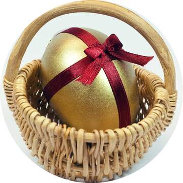 FX №4173 Gold Easter egg in basket