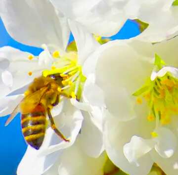 FX №4941 Image for profile picture Bee on flowering tree.