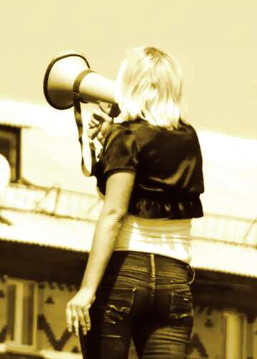 FX №4690 Woman with megaphone