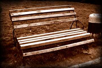 FX №43434 Old  bench  park dark frame