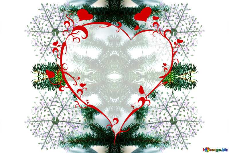  snowflake heart background №6795