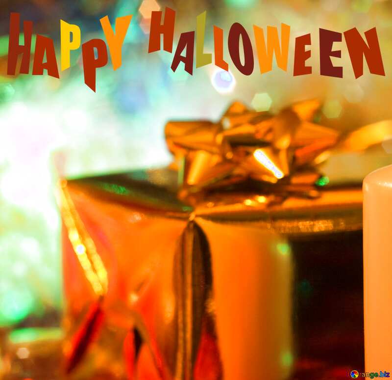  happy halloween card with gift box №6661