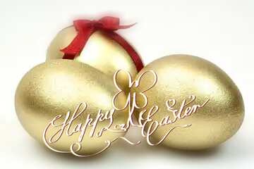 FX №45510  happy easter card  gold  eggs