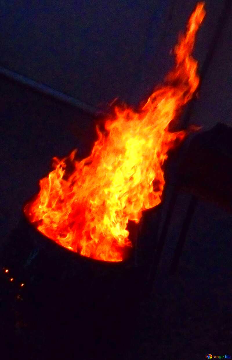 A fire in barrel dark template №13556