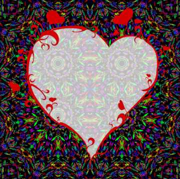 FX №5774 Abstract color frame with heart