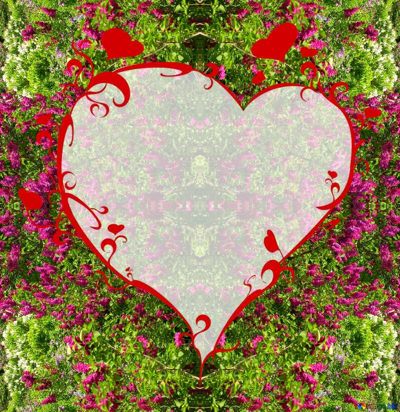 Flower tree heart frame №37381