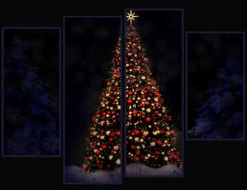 FX №54073 christmas tree dark modular background