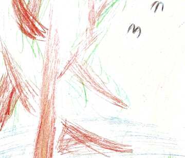 FX №54412 Обложка. Детский рисунок дерево возле дома.