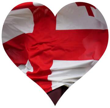 FX №54391 Flag of Georgia love heart shaped illustration