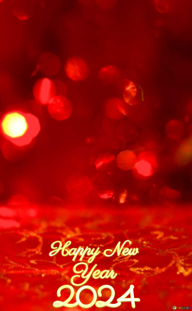 Christmas background happy new year 2024 red lights №15081