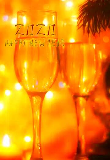 FX №59812 Two glasses happy new year 2020 christmas card