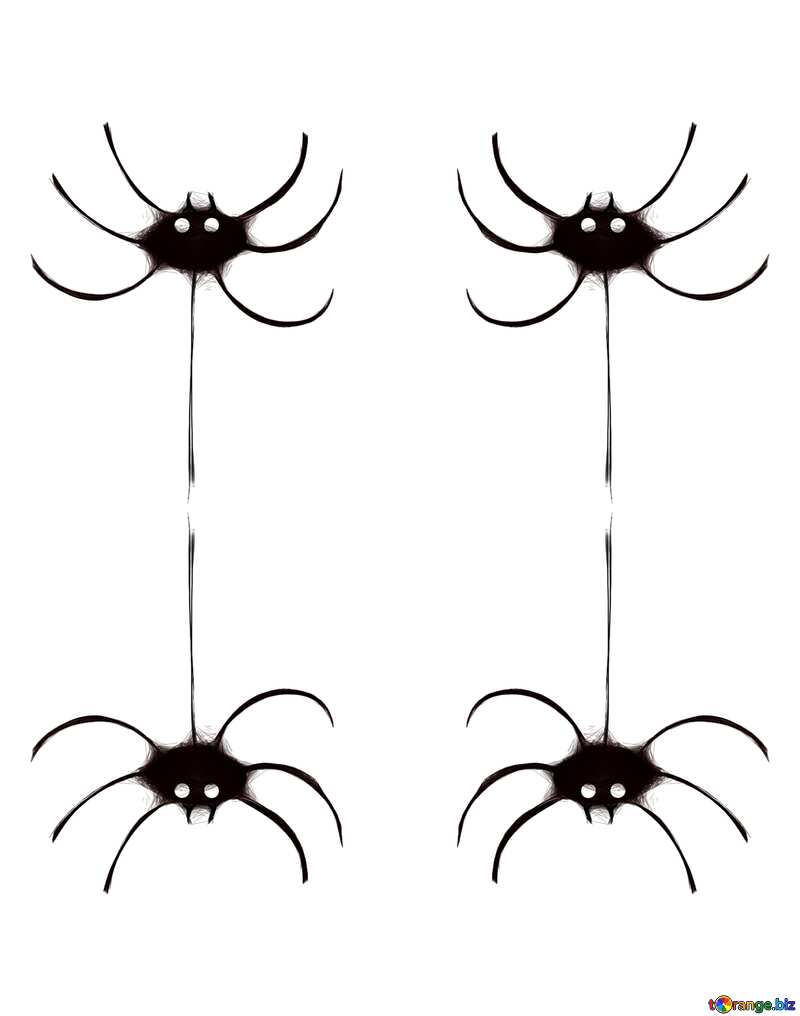 Картинка  с четырьмя отзеркаленными мультяшными пауками №40486