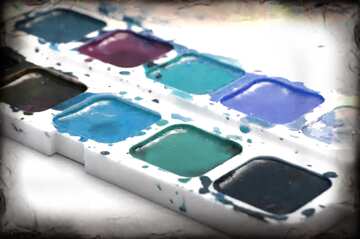 FX №64953 Couleur bleu clair. Peinture aquarelle.