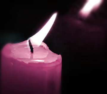 FX №65045 pink candle reflected in window