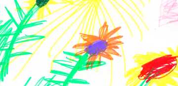 FX №65117 Couverture. Tournesols.Enfants dessin..