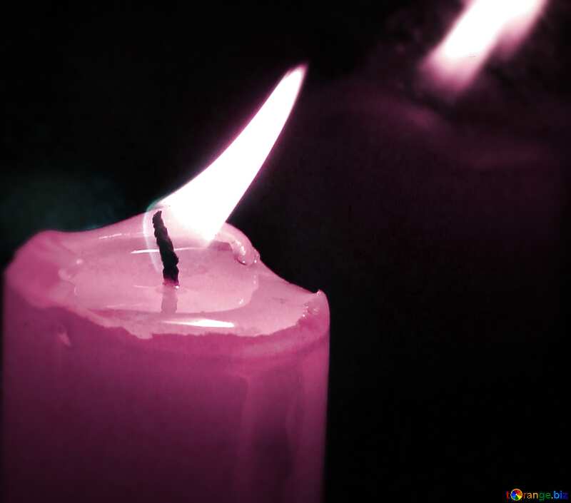 pink candle reflected in window №18138