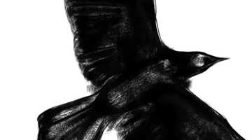 FX №68682 Couverture. Crow silhouette dessin clipart pour Halloween.
