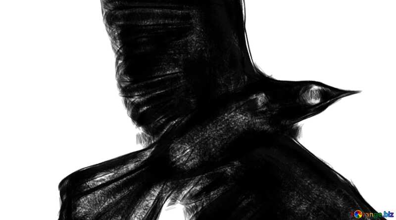 Couverture. Crow silhouette dessin clipart pour Halloween. №40590