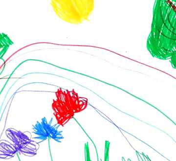 FX №69065  childrens flowers drawing