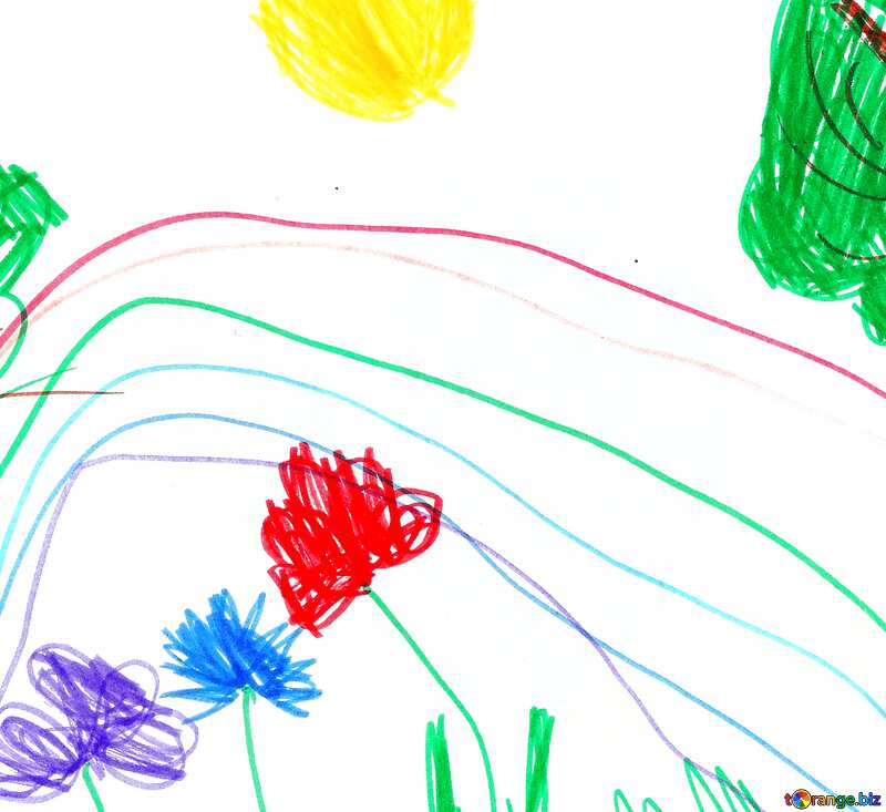  childrens flowers drawing №42845