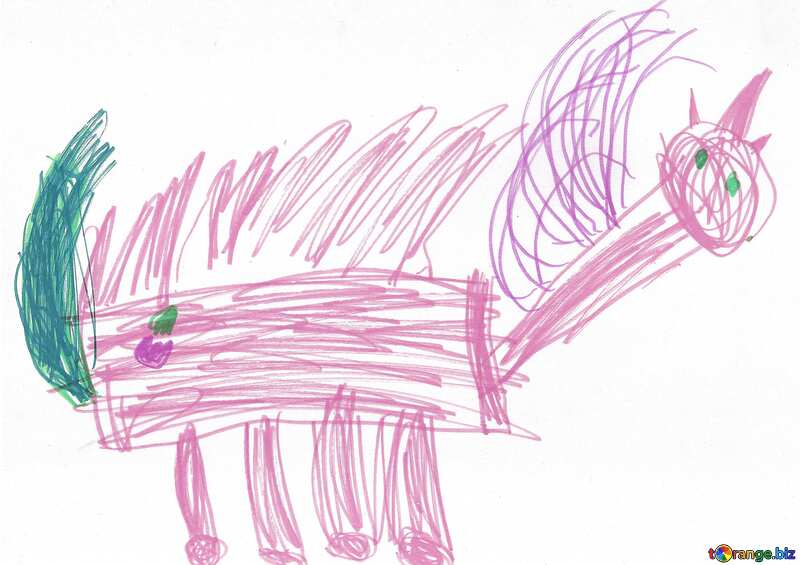 Colore rosso. Unicorno Pegasus.Bambini di disegno.. №18683