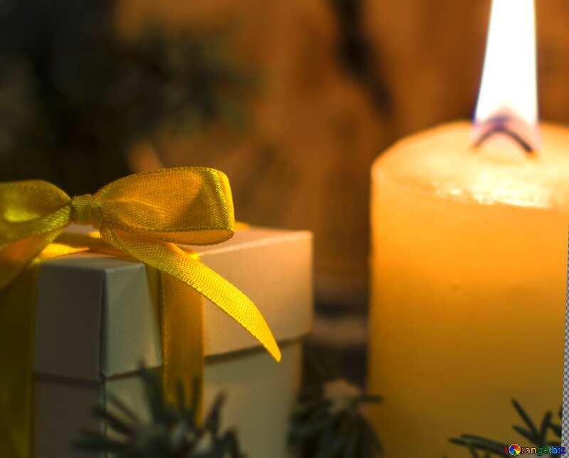 Christmas present and candle №15389