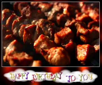 FX №73652 Happy birthday card with grill meat