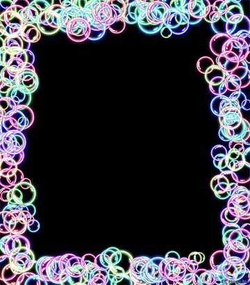 FX №73824 Black background with a frame of multicoloured circles