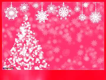 FX №73768 Background is the color pink with white snowflakes hanging for the top and what looks to be a tree...