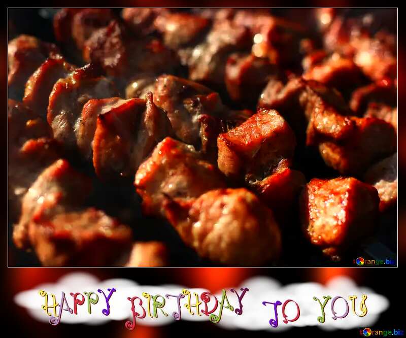 Happy birthday card with grill meat №44759