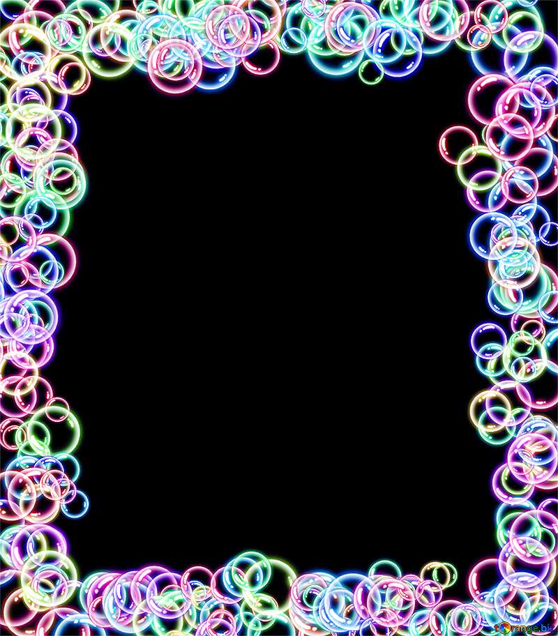 Black background with a frame of multicoloured circles №39959