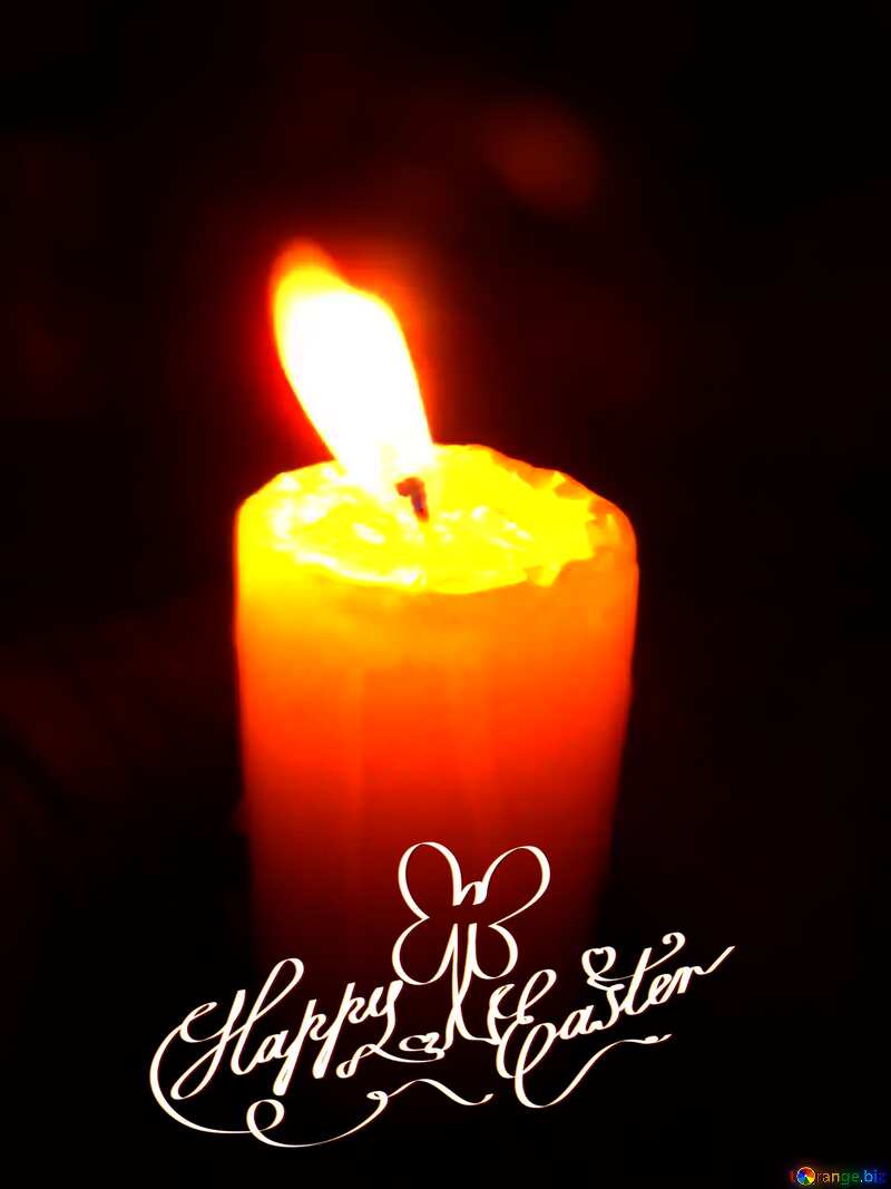 Candle happy easter card №9537