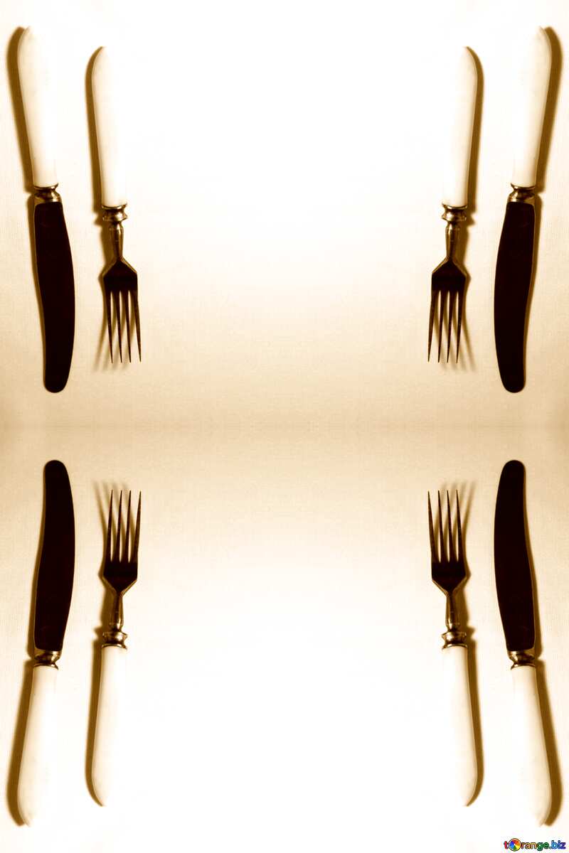 Old bone fork and knife №939
