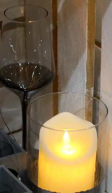 FX №77610 Candles and wine glass