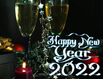FX №77904 Happy New Year card  with wine