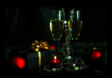 FX №77905 Happy New Year  dark card  with wine