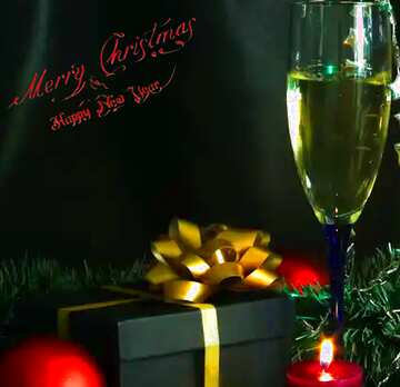 FX №77898 Merry Christmas card with champagne