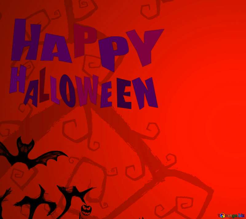 Happy Halloween  red background for cards     №40594