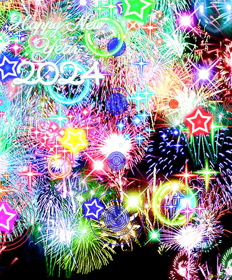 Background of bright elements happy new year 2024 №39947