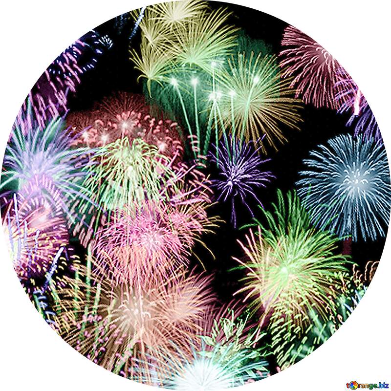  fireworks circle frame №39942