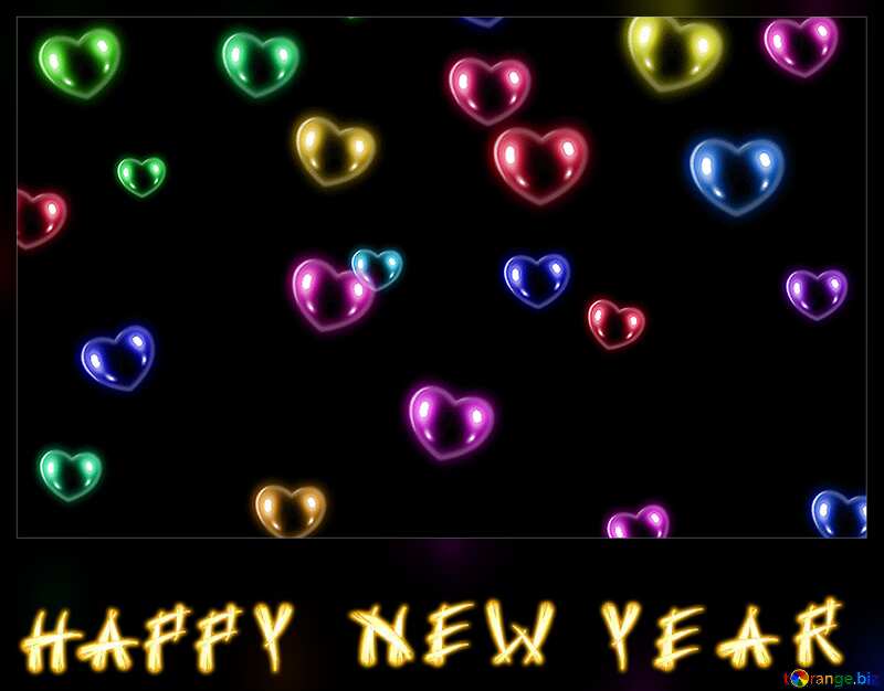 Background hearts Happy new year №39946