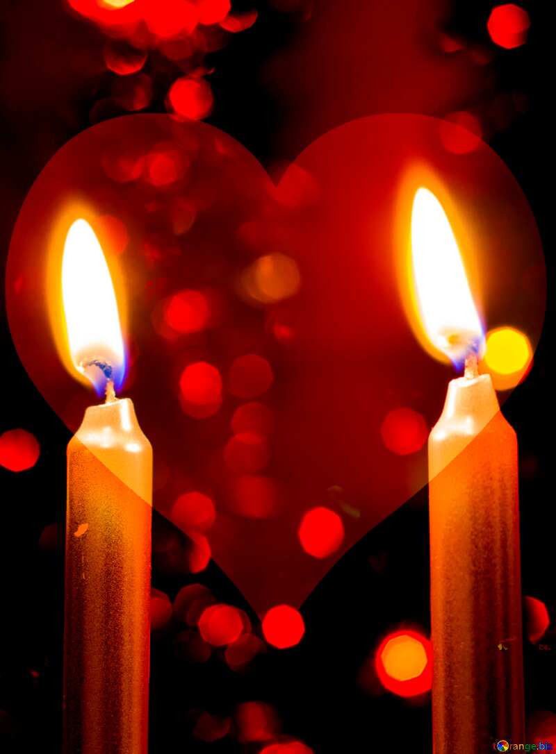 Two candles  Love picture    №15154