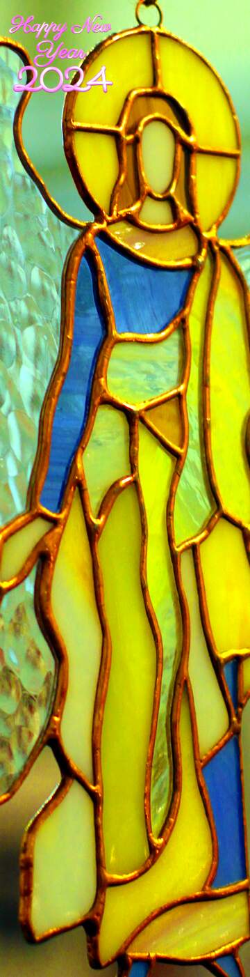 FX №79803 colored stained glass 2022 happy new year