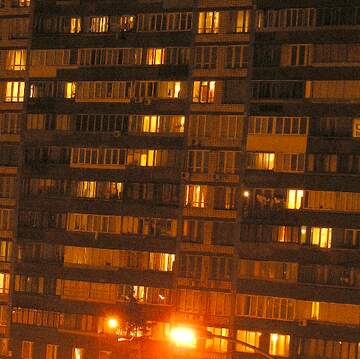 FX №8669 Outdoor city light window building condominium apartment urban area