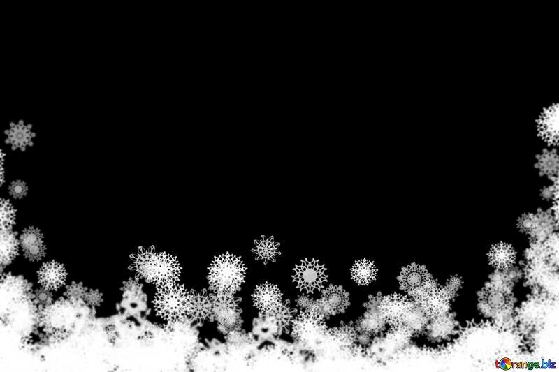 Monochrome. Clipart cadre de flocons de neige. №41275