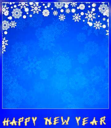 FX №81670 Blue background white snowflakes happy new year