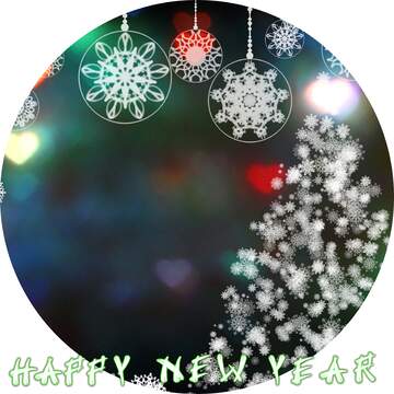 FX №81464  New year card  circle frame