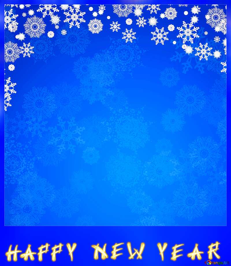 Blue background white snowflakes happy new year №40658