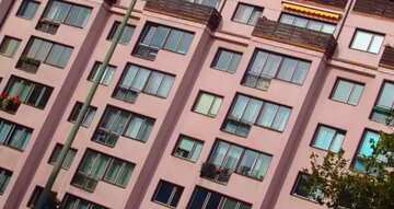 FX №82539 Pink apartments with windows And attic